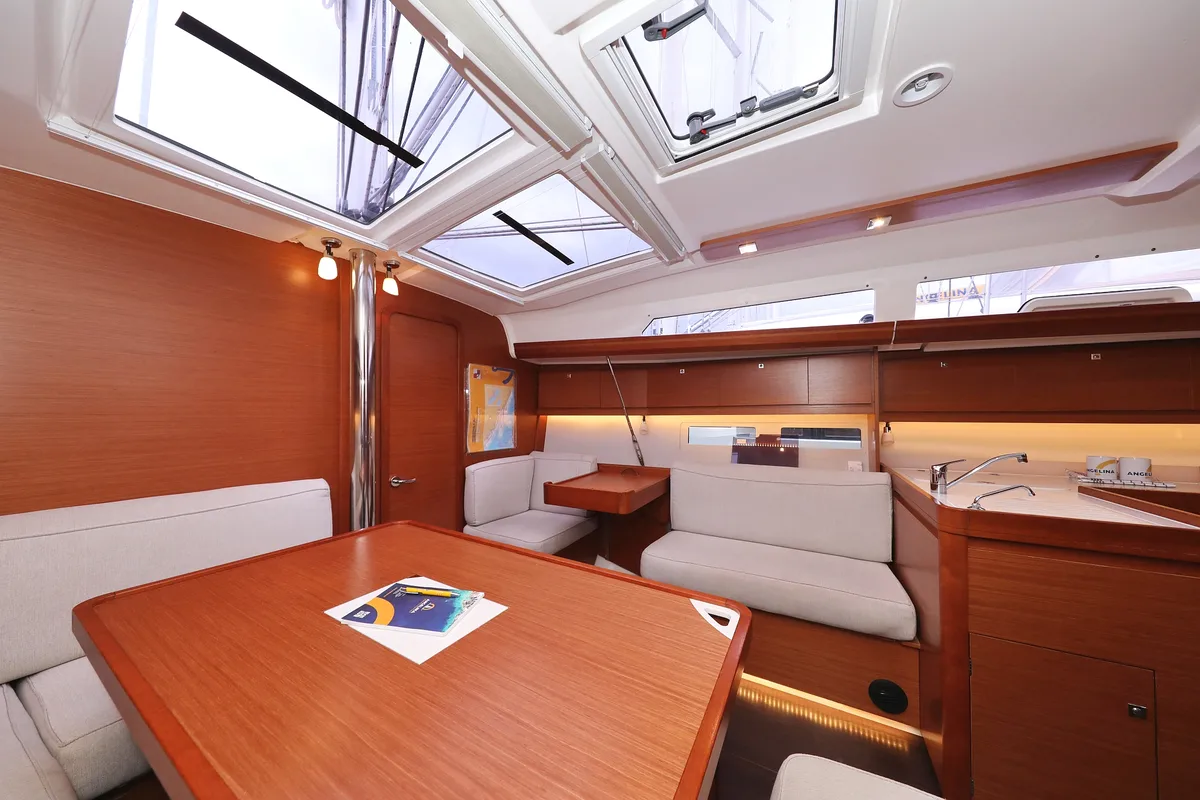 Salon of Neptune, a Dufour 412 GL sailboat at Grad Biograd na Moru, Croatia