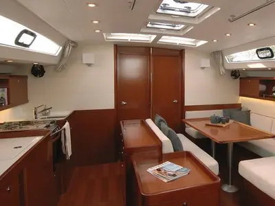 Salon of Darwin, a Beneteau Oceanis 50 sailboat at Municipal Unit of Ellomenos, Greece