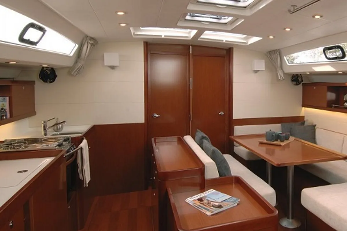 Salon of Darwin, a Beneteau Oceanis 50 sailboat at Municipal Unit of Ellomenos, Greece
