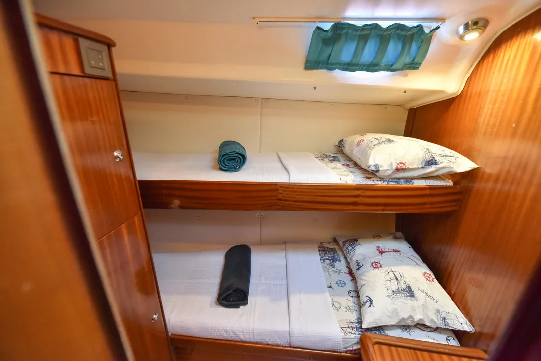Cabin on Sahbaz, a Bavaria 44 sailboat at Fethiye, Turkey