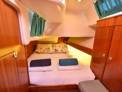 Cabin on Sahbaz, a Bavaria 44 sailboat at Fethiye, Turkey