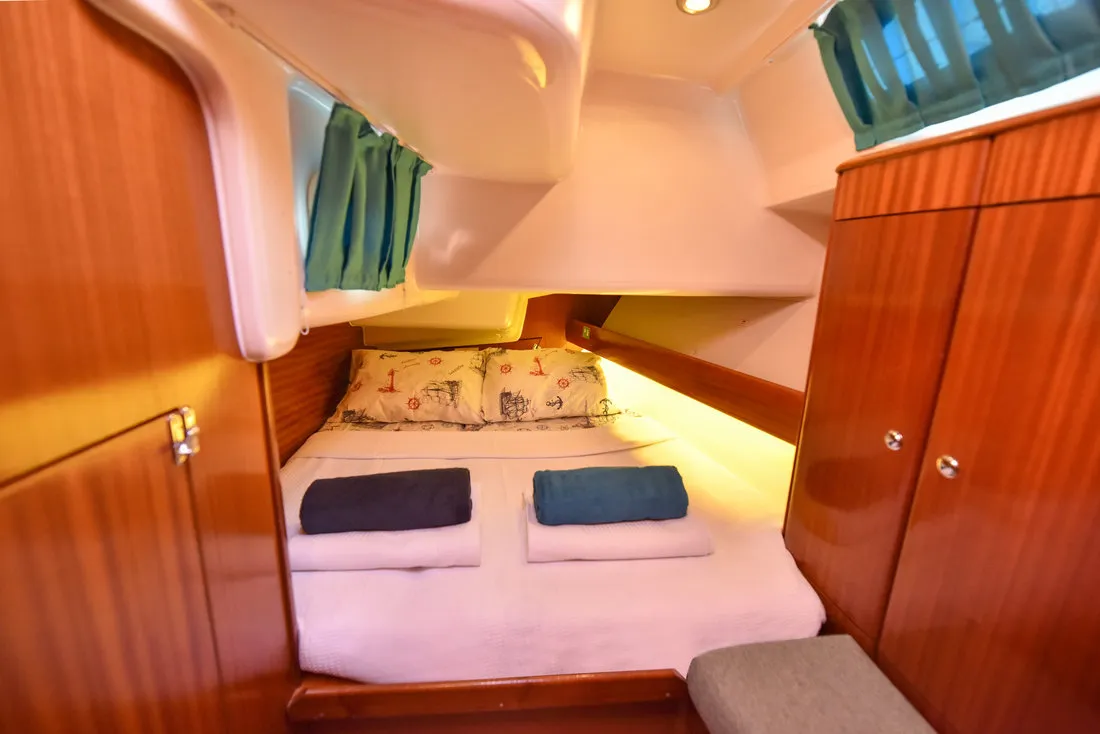 Cabin on Sahbaz, a Bavaria 44 sailboat at Fethiye, Turkey