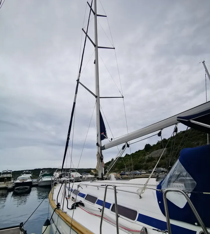 Deck of Sea Gull, a Bavaria 44 sailboat at Primošten, Croatia