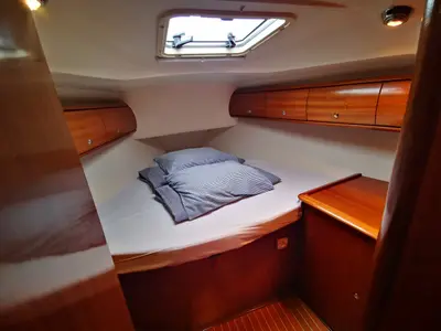 Cabin on Sea Gull, a Bavaria 44 sailboat at Primošten, Croatia