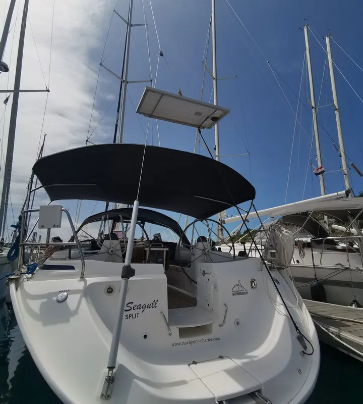 Deck of Sea Gull, a Bavaria 44 sailboat at Primošten, Croatia