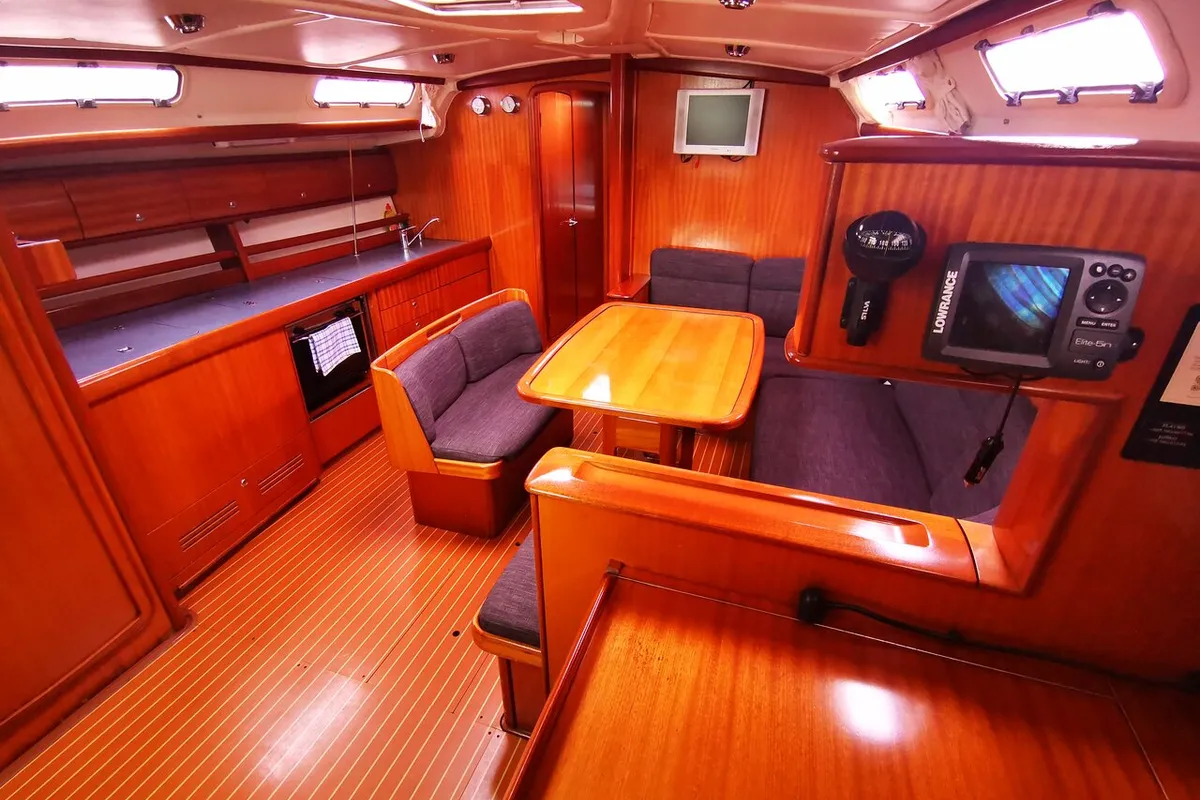 Salon of Sea Gull, a Bavaria 44 sailboat at Primošten, Croatia