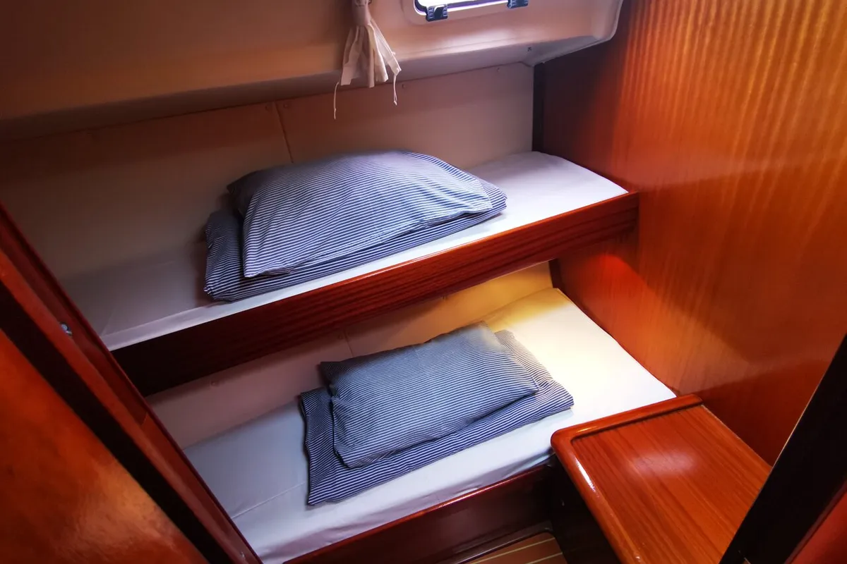 Cabin on Sea Gull, a Bavaria 44 sailboat at Primošten, Croatia
