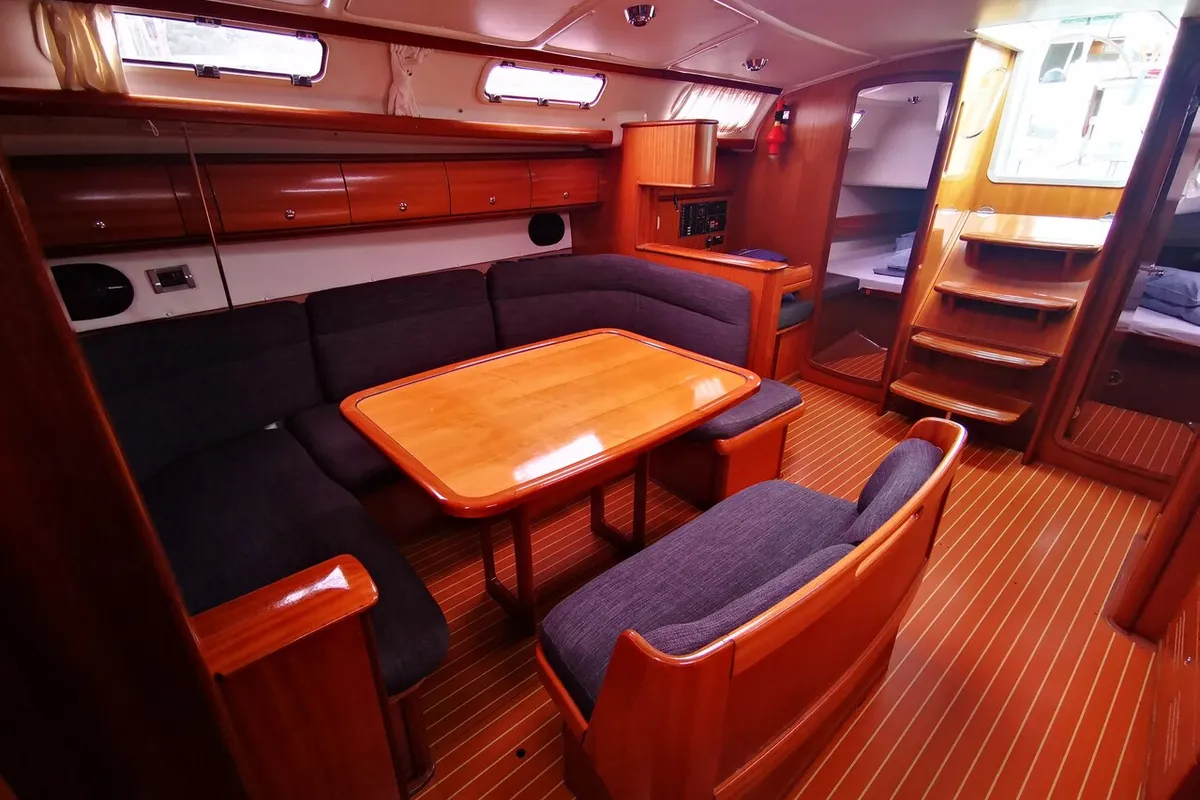 Salon of Sea Gull, a Bavaria 44 sailboat at Primošten, Croatia