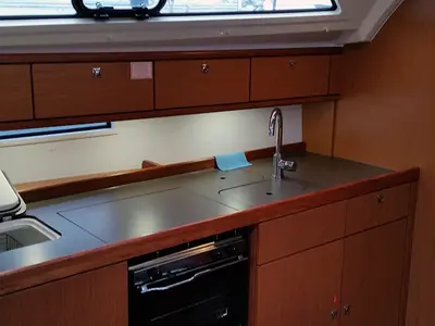 Galley of Fireball, a Bavaria Cruiser 41 sailboat at Llucmajor, Spain