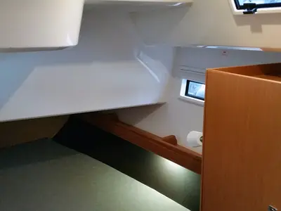 Cabin on Fireball, a Bavaria Cruiser 41 sailboat at Llucmajor, Spain