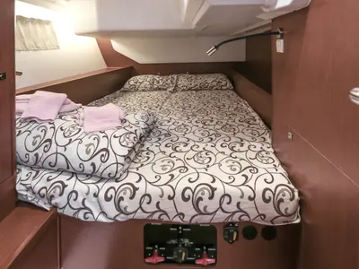 Cabin on Twist, a Beneteau Oceanis 45 sailboat at Tivat, Montenegro