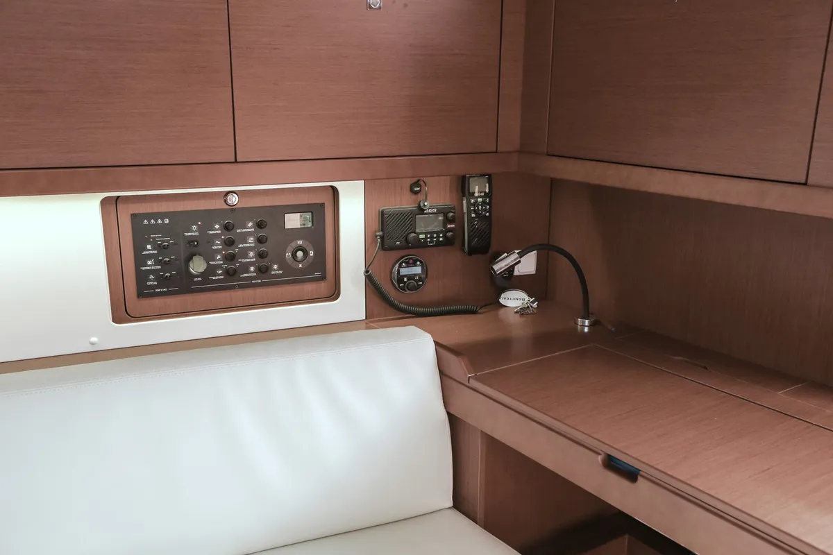 Salon of Twist, a Beneteau Oceanis 45 sailboat at Tivat, Montenegro