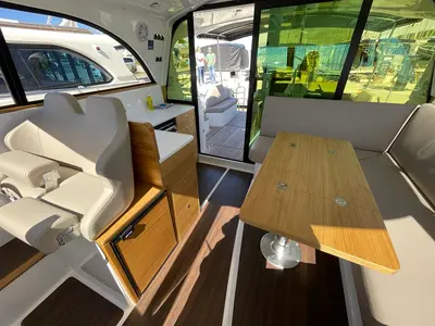 Salon of Baby Blue, a SAS - Vektor Adriana 44 FLY motor yacht at Općina Sukošan, Croatia