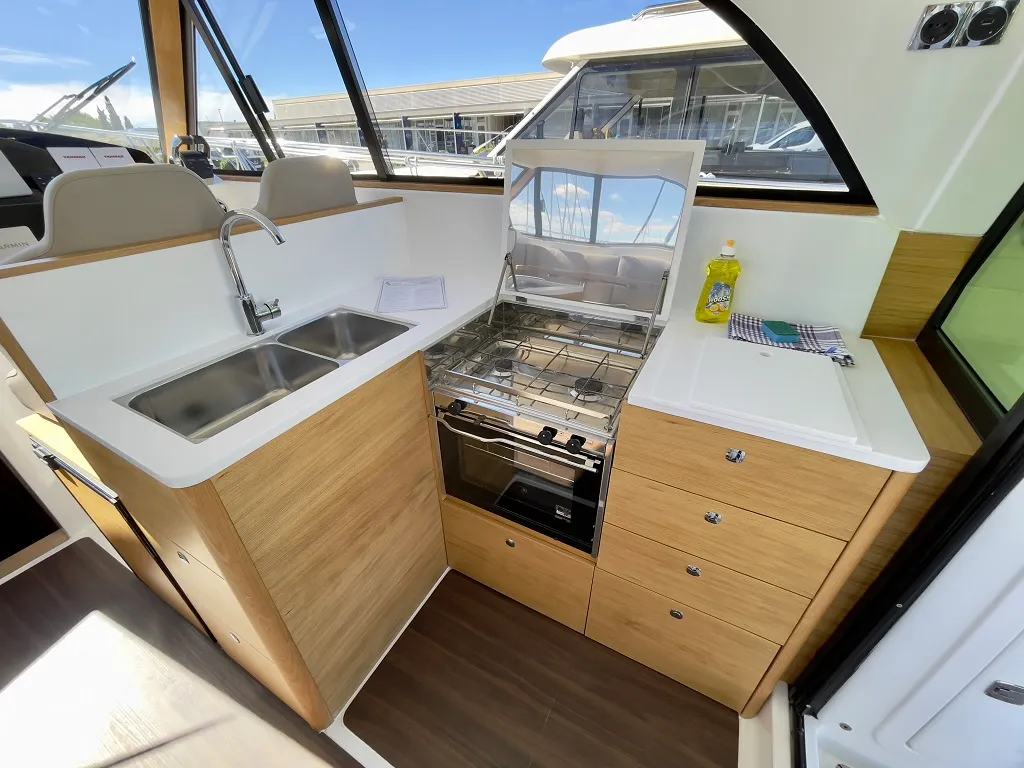 Galley of Baby Blue, a SAS - Vektor Adriana 44 FLY motor yacht at Općina Sukošan, Croatia