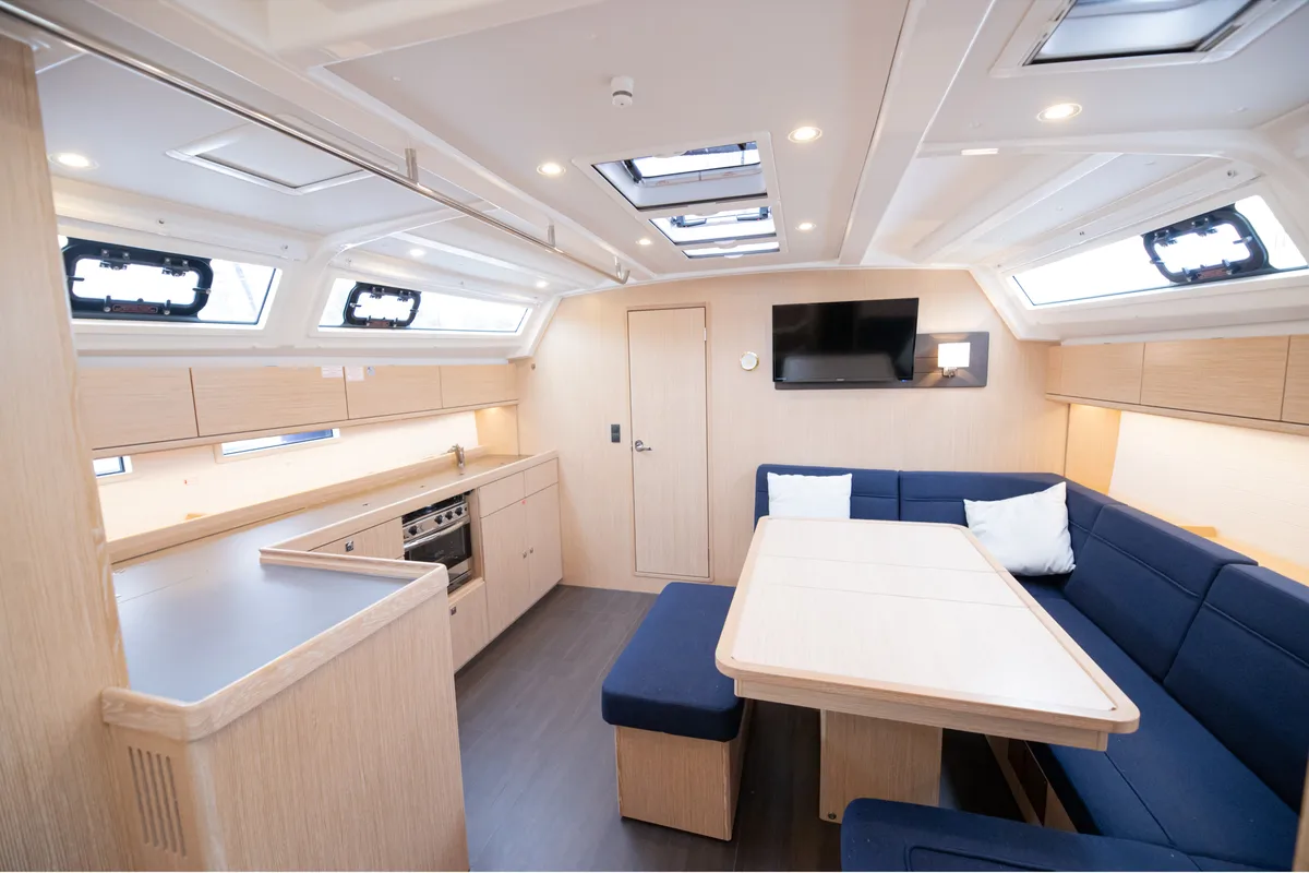 Salon of Blue-D, a Bavaria Cruiser 46 sailboat at Volos Municipality, Greece