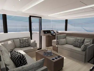 Salon of Signature Vision, a Leopard 46PC catamaran at Road Town, British Virgin Islands