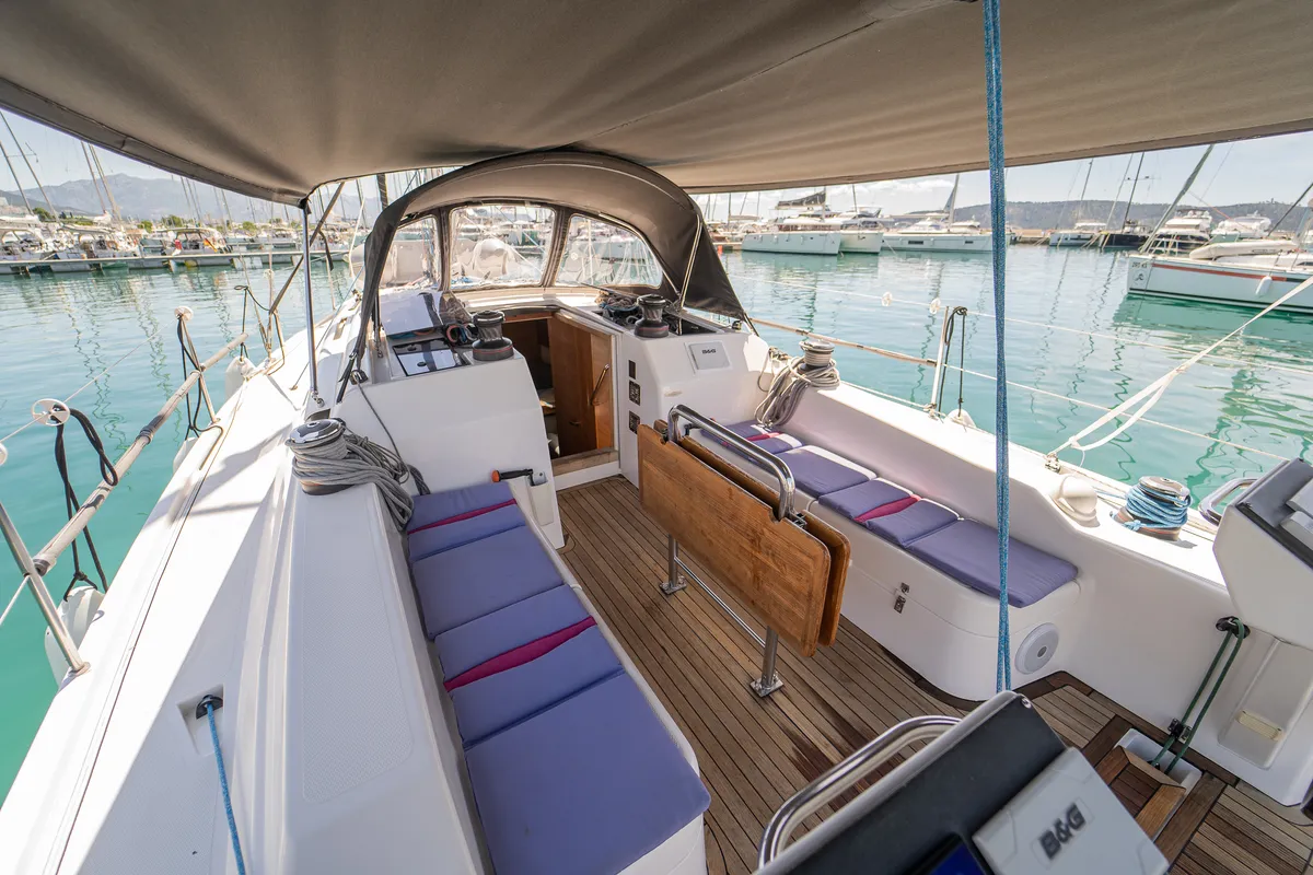 Navis Celere, a AD Boats Salona 380 sailboat at Grad Kaštela, Croatia