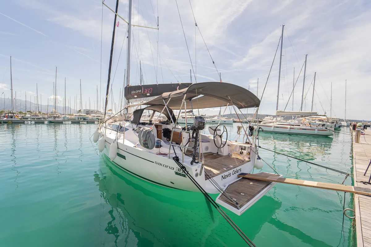 Navis Celere, a AD Boats Salona 380 sailboat at Grad Kaštela, Croatia