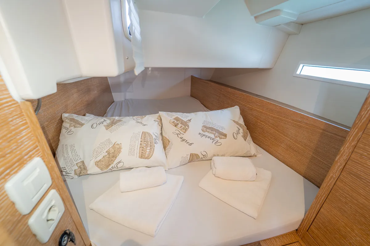 Navis Celere, a AD Boats Salona 380 sailboat at Grad Kaštela, Croatia