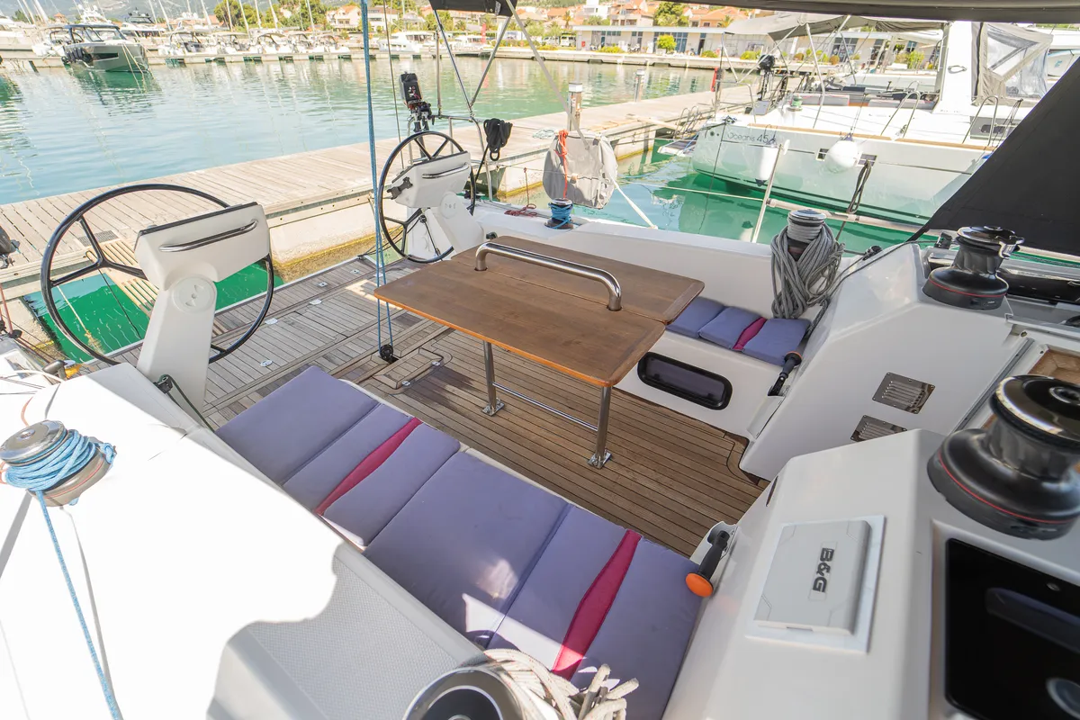 Navis Celere, a AD Boats Salona 380 sailboat at Grad Kaštela, Croatia