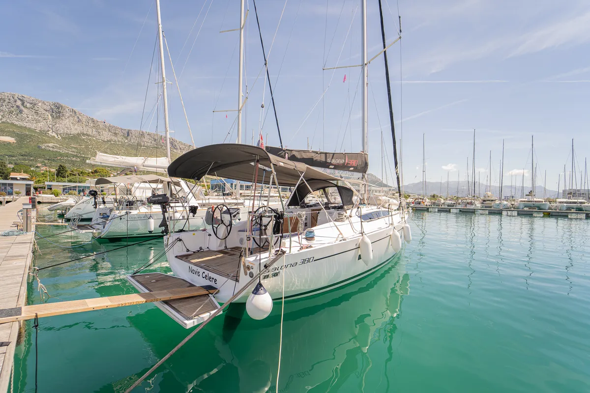 Navis Celere, a AD Boats Salona 380 sailboat at Grad Kaštela, Croatia