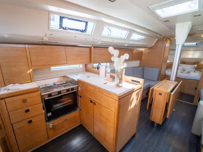 Navis Celere, a AD Boats Salona 380 sailboat at Grad Kaštela, Croatia