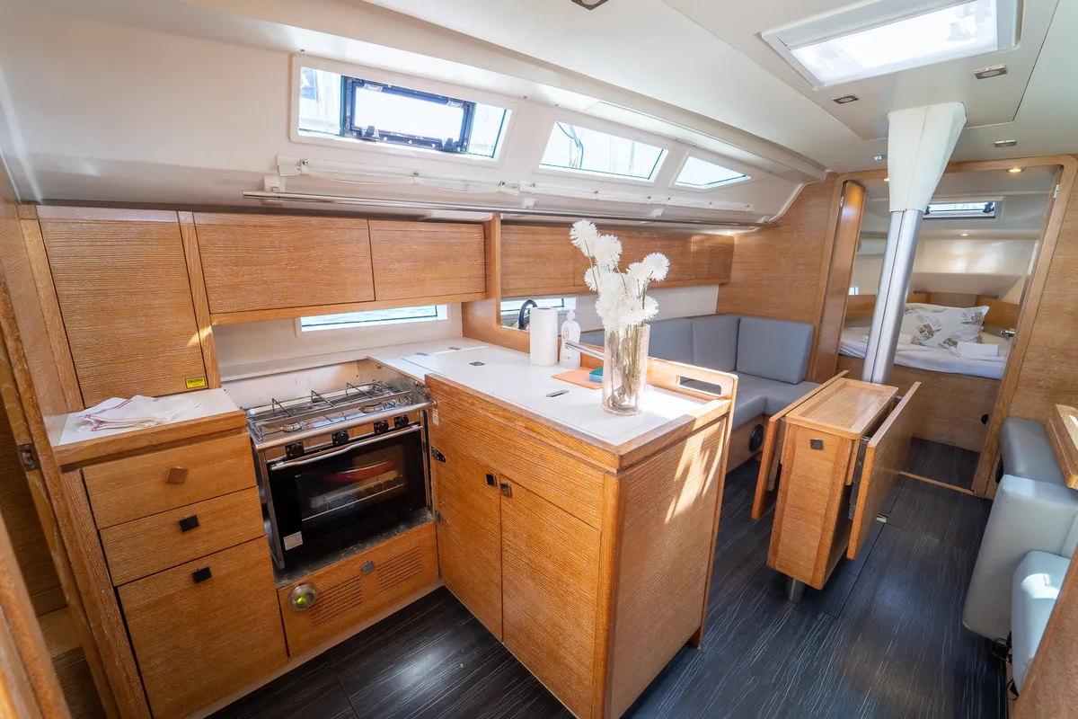 Navis Celere, a AD Boats Salona 380 sailboat at Grad Kaštela, Croatia