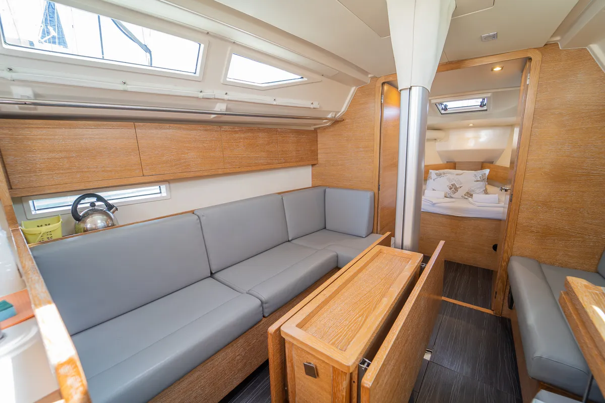 Navis Celere, a AD Boats Salona 380 sailboat at Grad Kaštela, Croatia