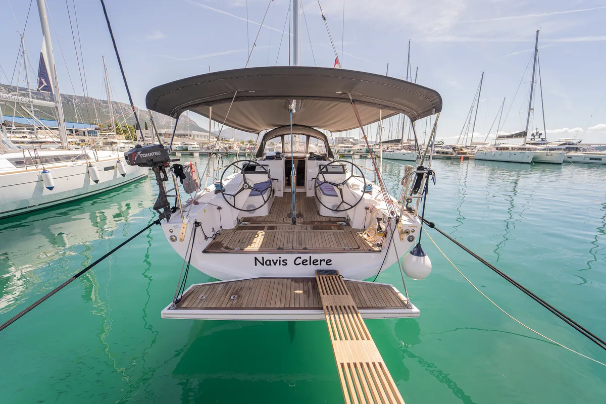 Navis Celere, a AD Boats Salona 380 sailboat at Grad Kaštela, Croatia