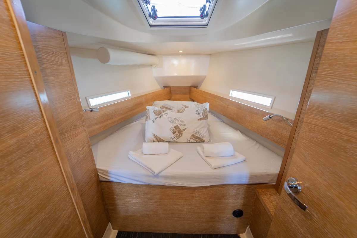 Navis Celere, a AD Boats Salona 380 sailboat at Grad Kaštela, Croatia