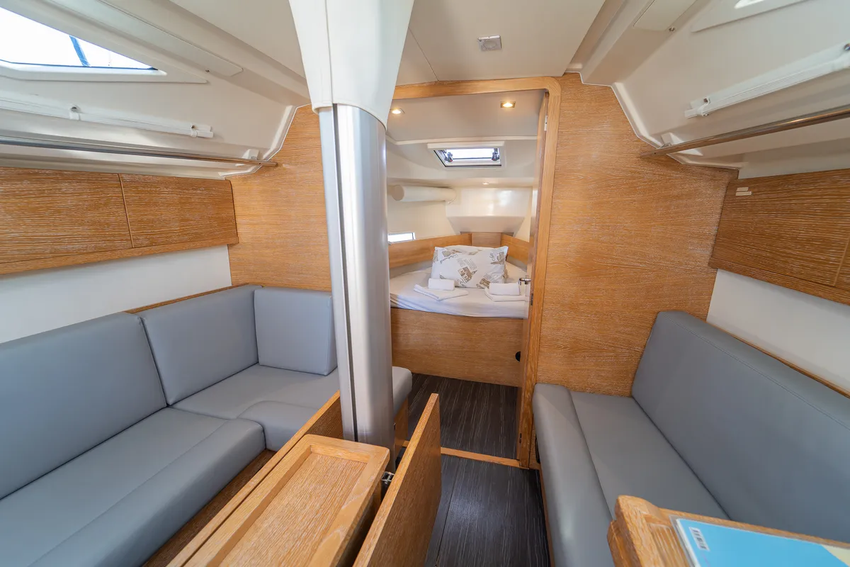 Navis Celere, a AD Boats Salona 380 sailboat at Grad Kaštela, Croatia