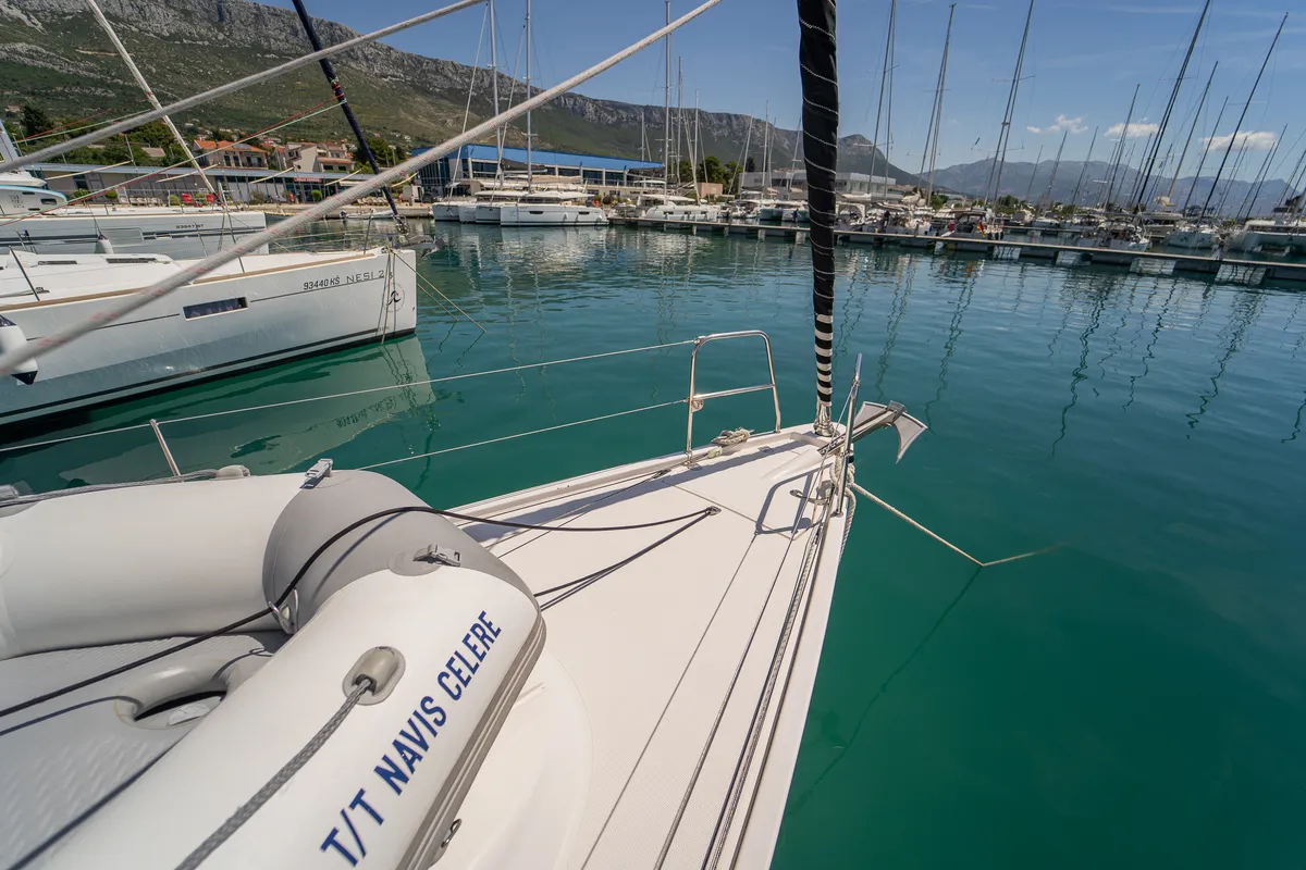 Navis Celere, a AD Boats Salona 380 sailboat at Grad Kaštela, Croatia