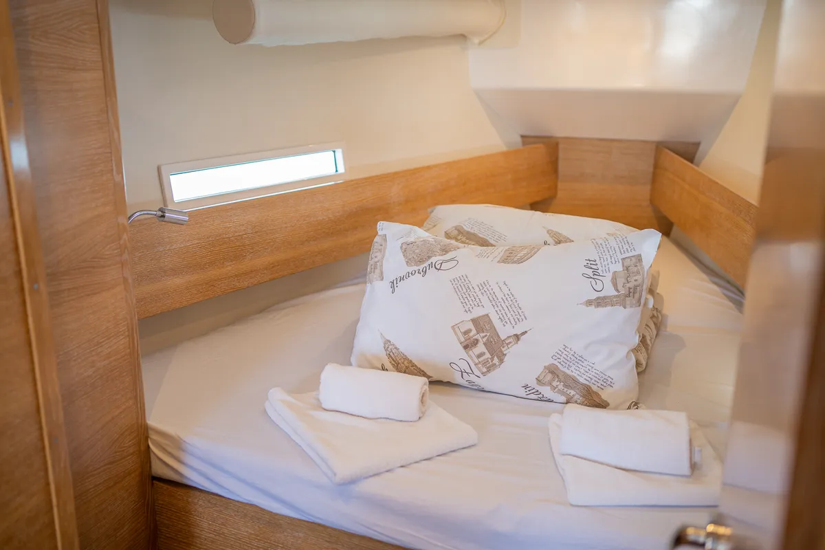 Navis Celere, a AD Boats Salona 380 sailboat at Grad Kaštela, Croatia
