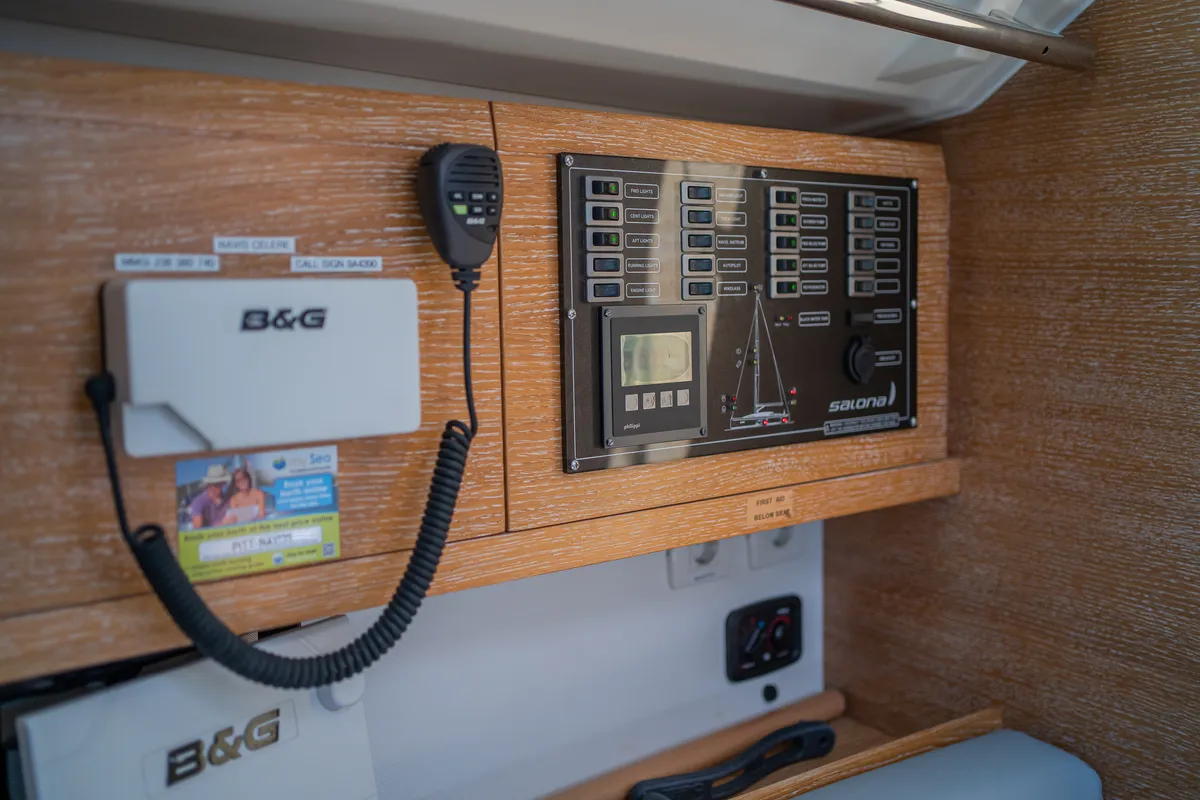Navis Celere, a AD Boats Salona 380 sailboat at Grad Kaštela, Croatia