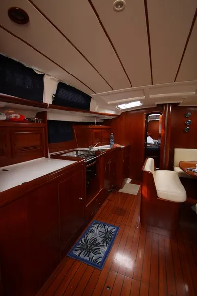 Galley of Valentina, a Beneteau Oceanis 473 sailboat at Orbetello, Italy