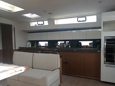 Galley of Penultimo , a Beneteau Oceanis Yacht 62 - 4 + 1 sailboat at Athens, Greece