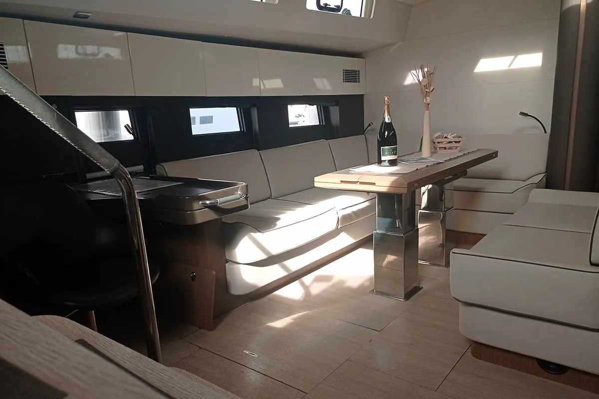 Salon of Penultimo , a Beneteau Oceanis Yacht 62 - 4 + 1 sailboat at Athens, Greece