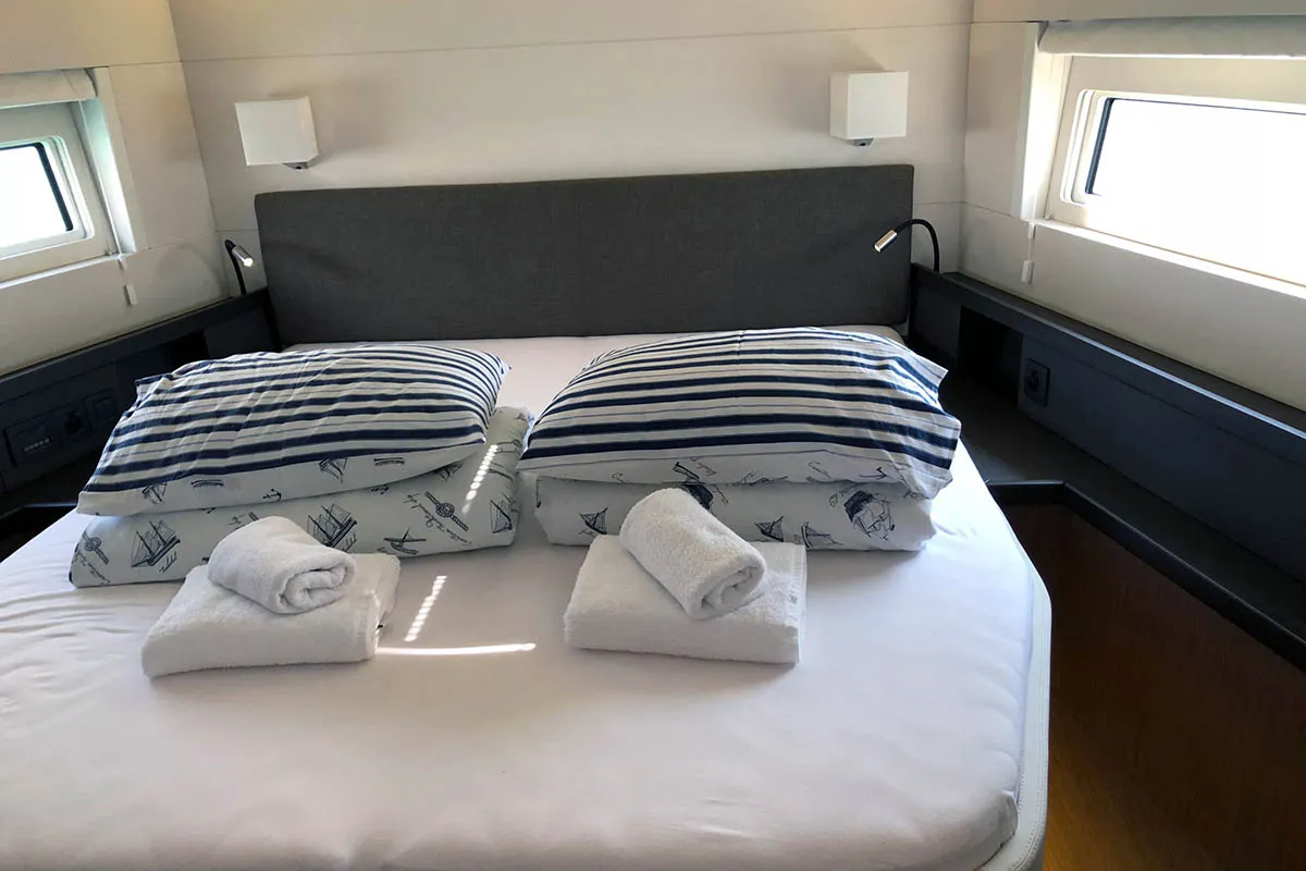 Cabin on Penultimo , a Beneteau Oceanis Yacht 62 - 4 + 1 sailboat at Athens, Greece