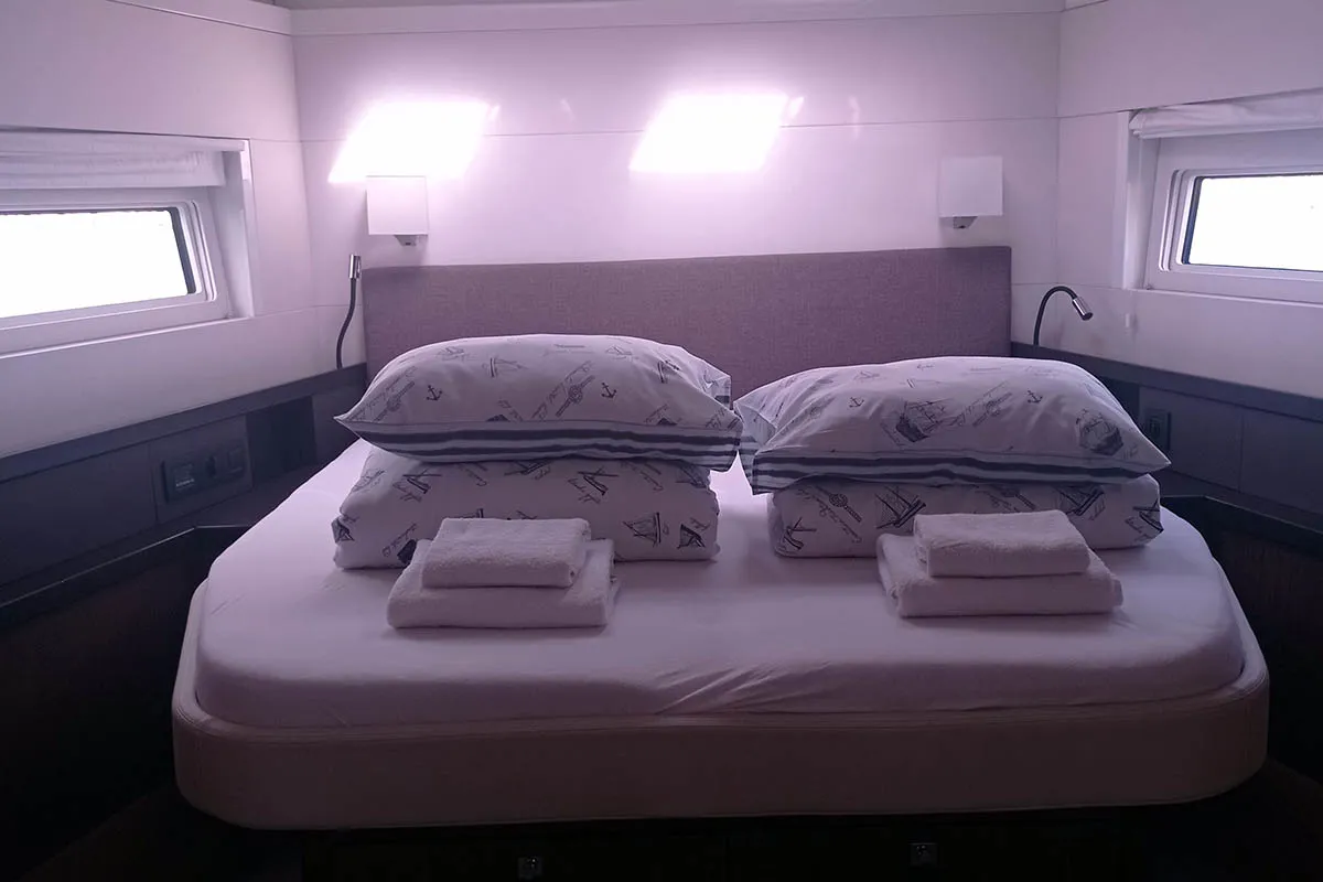 Cabin on Penultimo , a Beneteau Oceanis Yacht 62 - 4 + 1 sailboat at Athens, Greece