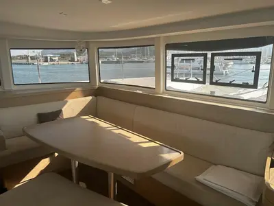 Salon of Marebella (Pax 12), a Lagoon 42 catamaran at Municipal Unit of Lefkada, Greece