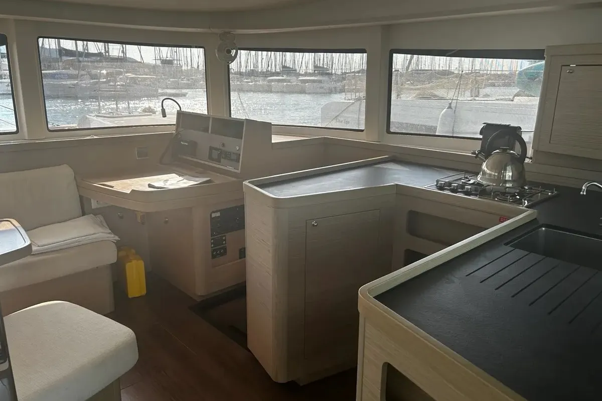 Galley of Marebella (Pax 12), a Lagoon 42 catamaran at Municipal Unit of Lefkada, Greece