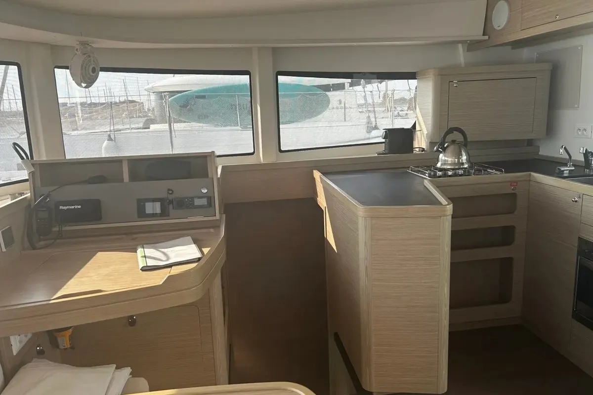 Galley of Marebella (Pax 12), a Lagoon 42 catamaran at Municipal Unit of Lefkada, Greece