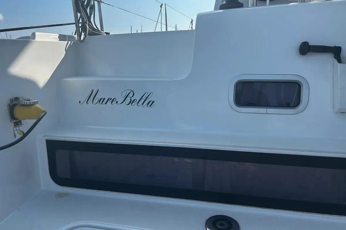 Exterior view of Marebella (Pax 12), a Lagoon 42 catamaran at Municipal Unit of Lefkada, Greece