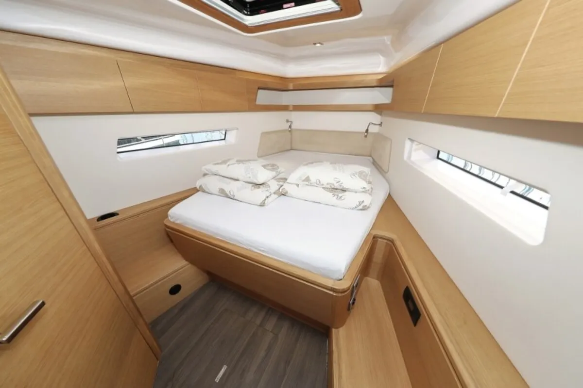 Cabin on Revolution, a Elan GT6 sailboat at Grad Biograd na Moru, Croatia