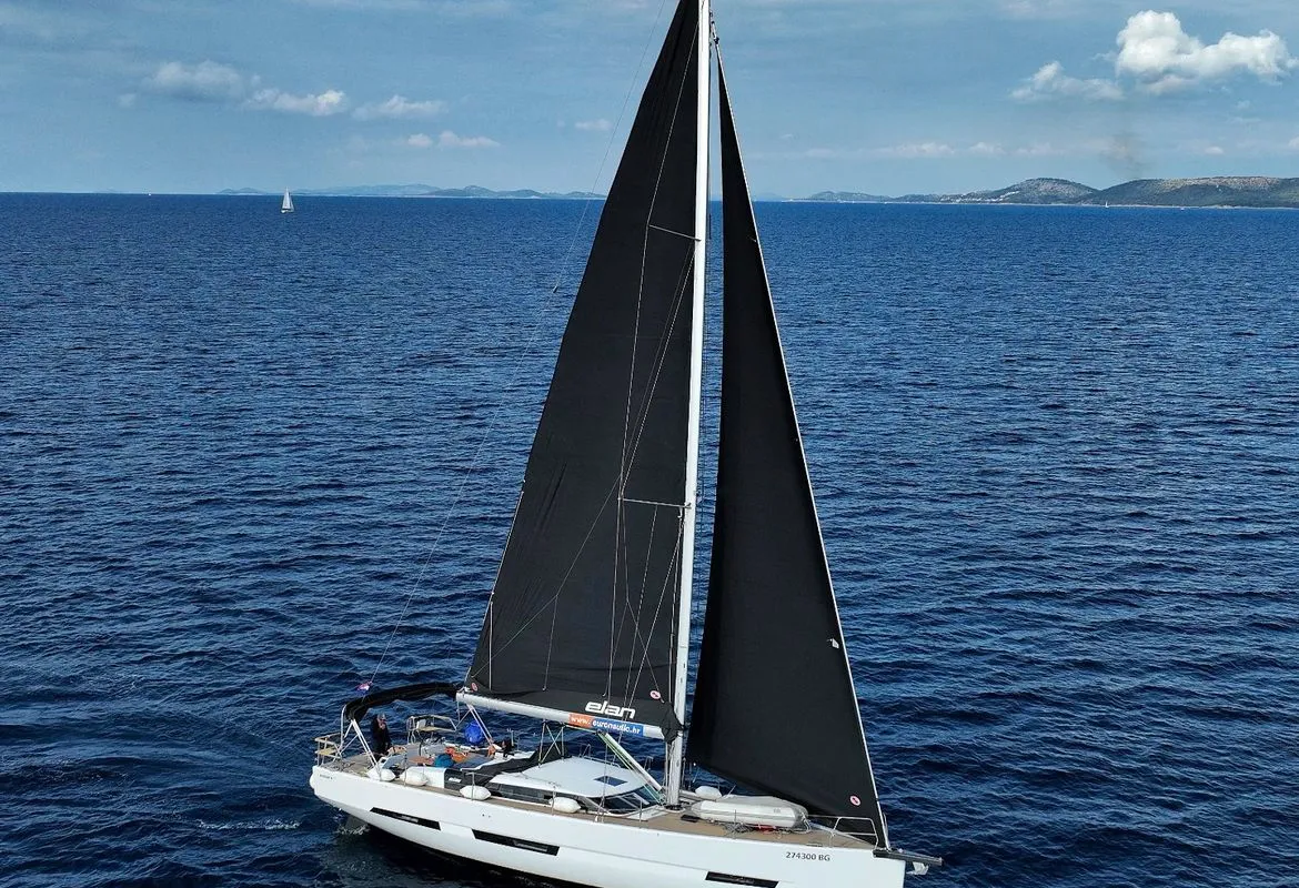Exterior view of Revolution, a Elan GT6 sailboat at Grad Biograd na Moru, Croatia