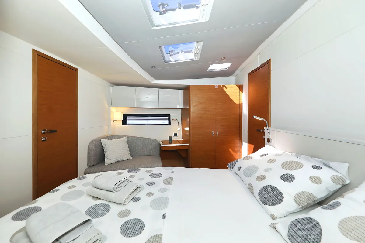 Cabin on Volare, a Hanse 590 sailboat at Grad Kaštela, Croatia