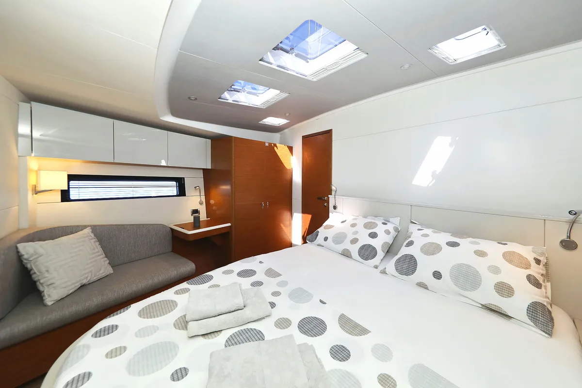Cabin on Volare, a Hanse 590 sailboat at Grad Kaštela, Croatia