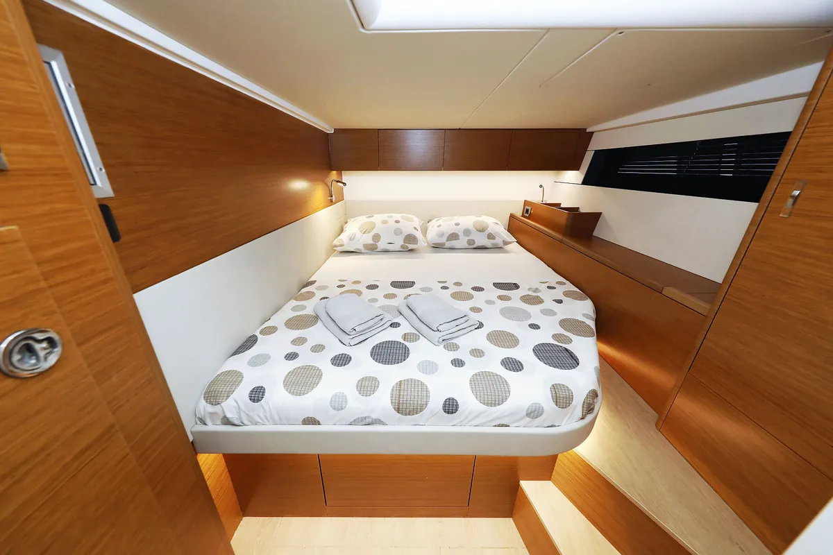 Cabin on Volare, a Hanse 590 sailboat at Grad Kaštela, Croatia