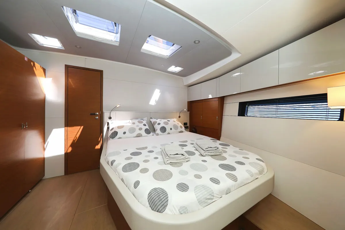 Cabin on Volare, a Hanse 590 sailboat at Grad Kaštela, Croatia