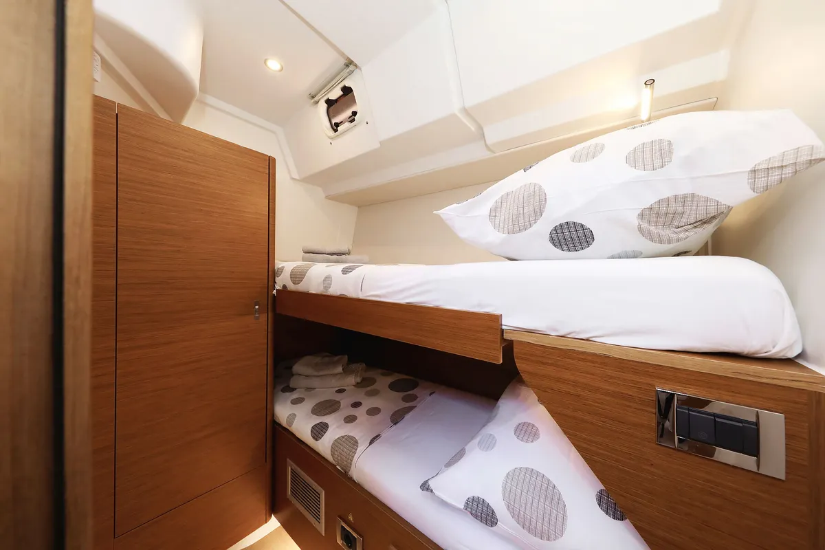 Cabin on Volare, a Hanse 590 sailboat at Grad Kaštela, Croatia
